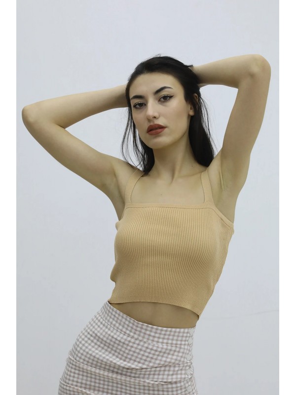 Askılı Triko Büstiyer Vizon - P-019917&hellip;