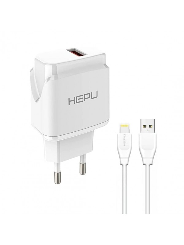 HEPU HP617L 2.1A Seyahat Şarj Aleti USB-Lightning Kablo Set… HEPU HP617L 2.1A Seyahat Şarj Aleti USB-Lightning Kablo Set…