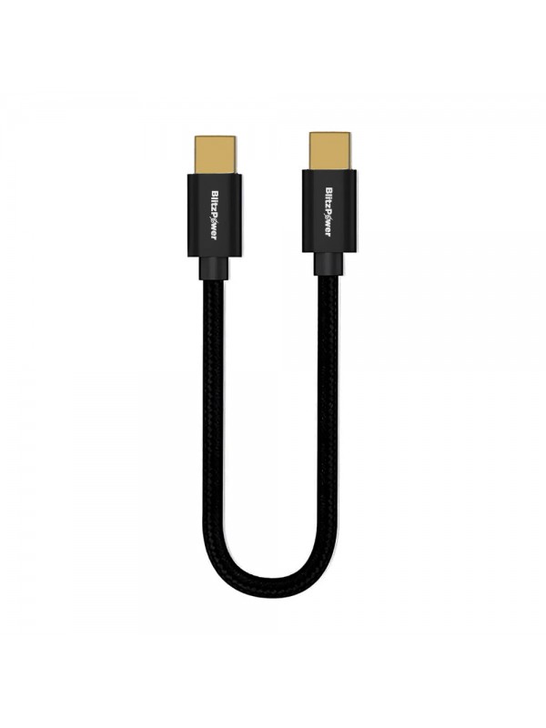 BlitzPower Type-C to Type-C Örgü Metal 20cm Şarj Kablosu… BlitzPower Type-C to Type-C Örgü Metal 20cm Şarj Kablosu…