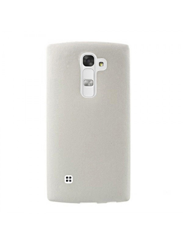 LG G4C Mini H525 Kılıf Deri Dokulu Slikon Arka Silikon Kılıf Beyaz&hellip;