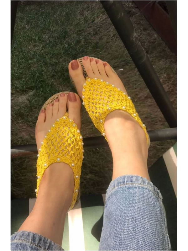 Mayya Sarı Örgülü Sandalet&hellip;