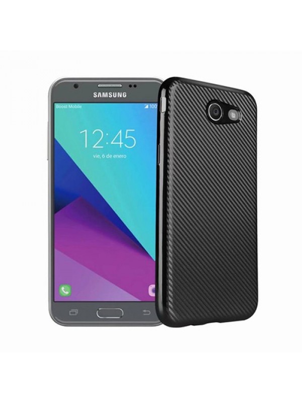 FitCase Galaxy J5 2017 Elektroliz Carbon Desen Arka Kapak Siyah&hellip;